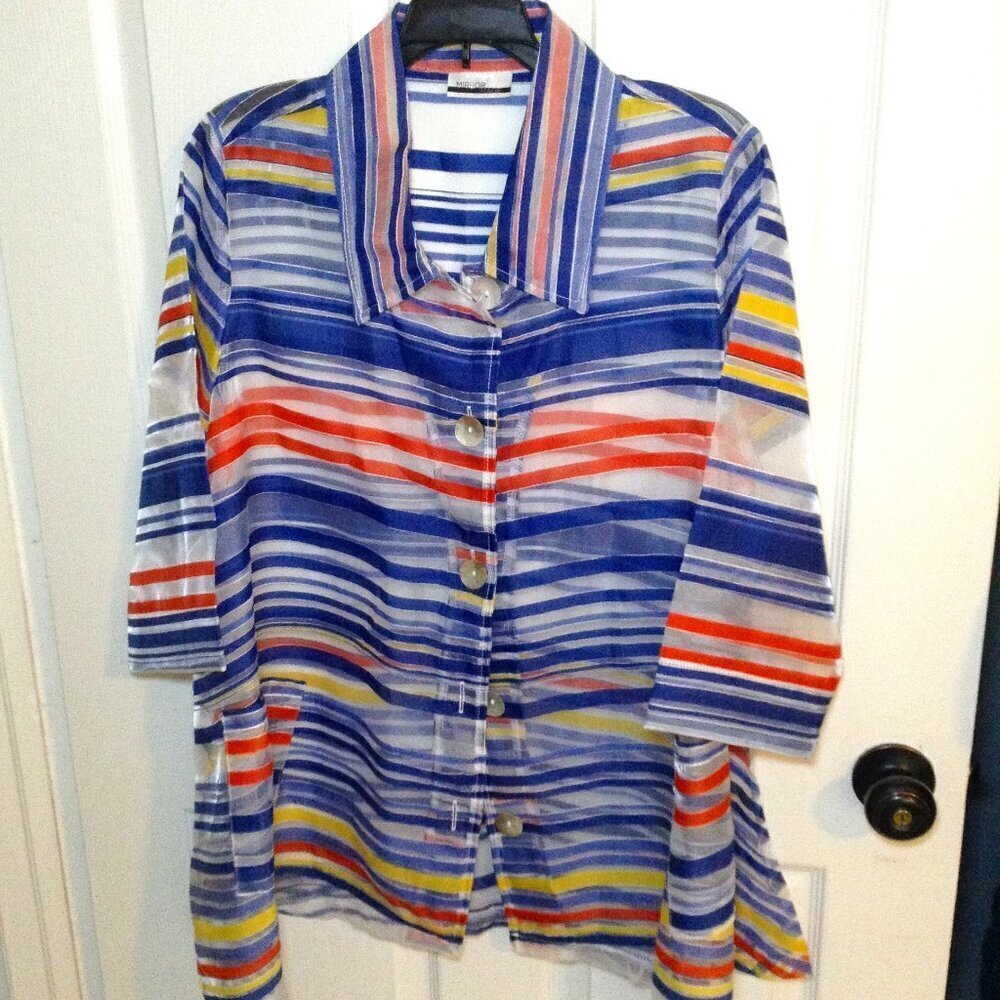 Mirror Image "Shacket" Sheer, "M" Avant Garde, Quiet Lux, Classic, Bohemian Chic